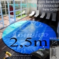 Capa para Piscina Super 2,5m de Diâmetro Redonda Cor Azul / Azul 16 molas 16 lonafix 1 bóia